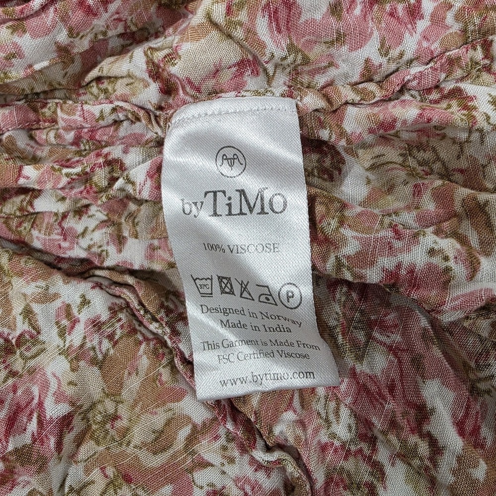 By Timo Womens Midi Dress Medium Floral Smocked Milkmaid Boho Cottage Dainty - Picture 9 of 9
